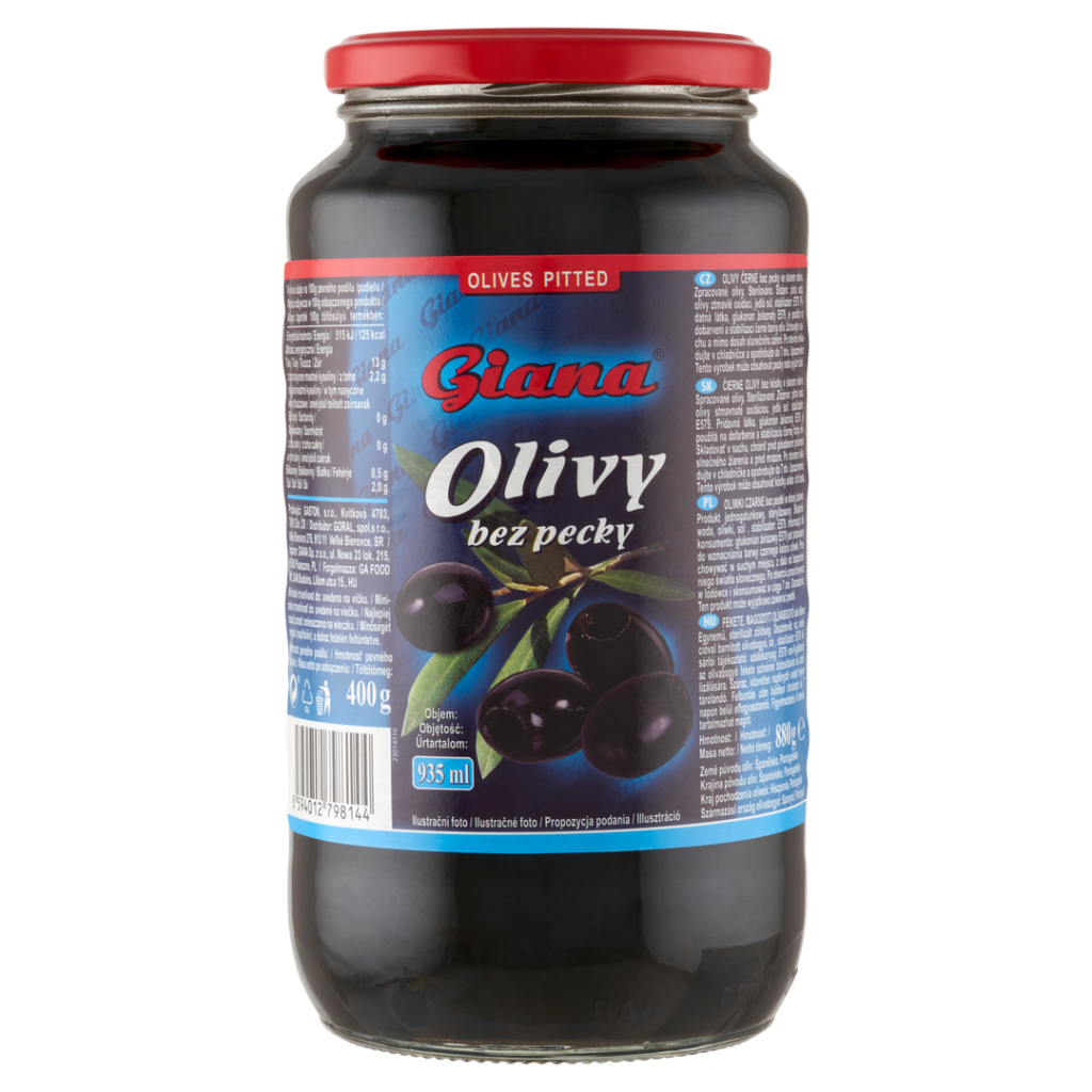 VG Olívabogyó fekete, magozott 935g (üveg)