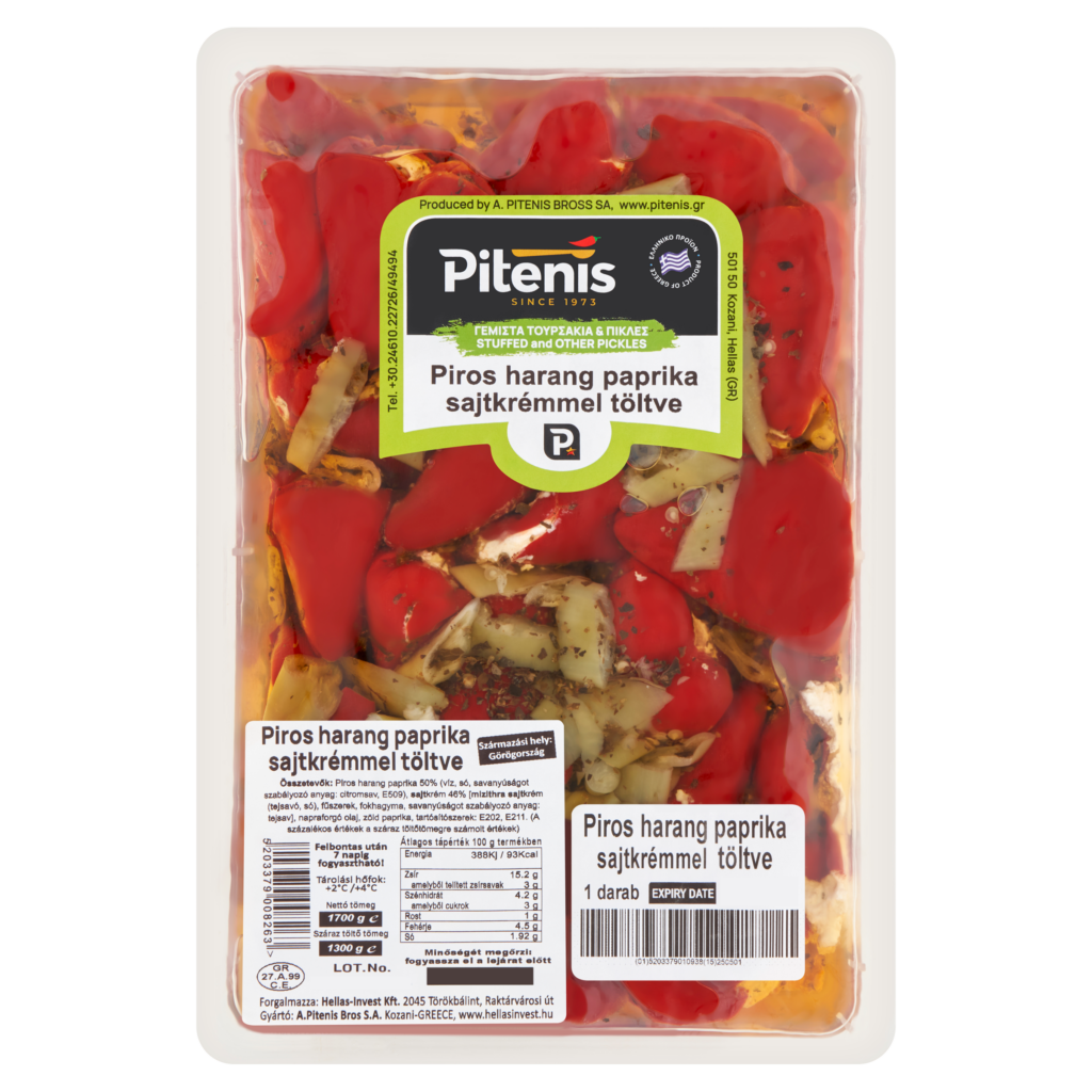 HI-Harang paprika sajtkrémmel töltve - piros 1,3 KG