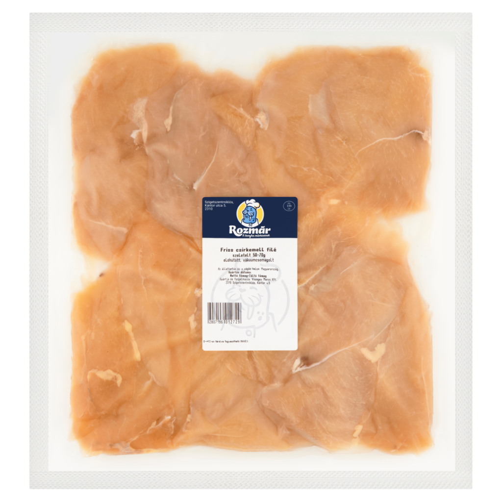 HT Fagyasztott csirkemellfilé szeletelve 50-70g