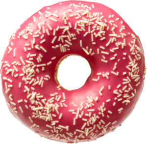 LL Amerikai epres fánk fehér csíkos 55g (023/48)