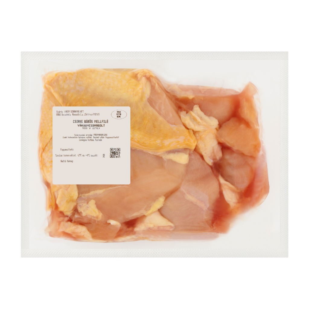VSZ csirkemellfilé BŐRÖS fagyasztott